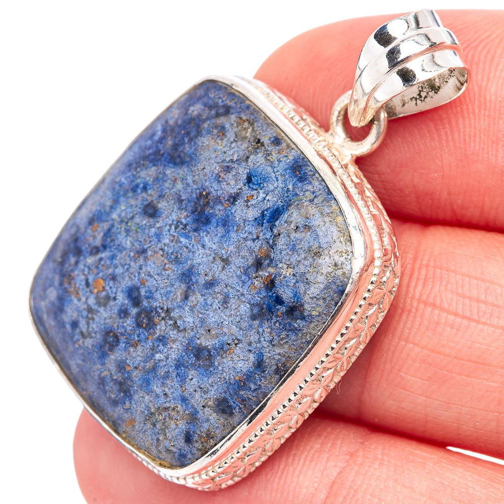 Dumortierite  Pendant 1 1/2" (.925 Sterling Silver)