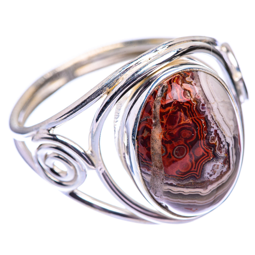 Crazy Lace Agate Ring Size 11.25 (925 Sterling Silver) R140581