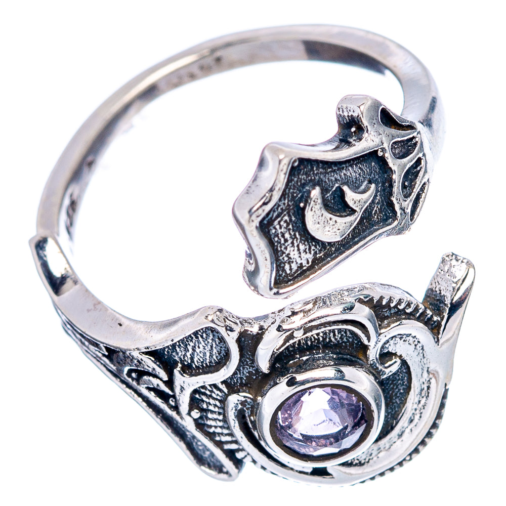 Amethyst Dainty Ring Size 6 Adjustable (.925 Sterling Silver)