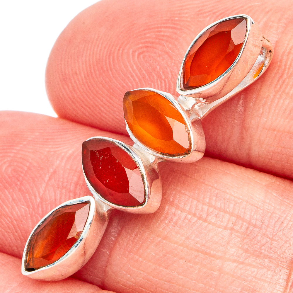 Dainty Carnelian Pendant 1 1/8" (925 Sterling Silver) P45319
