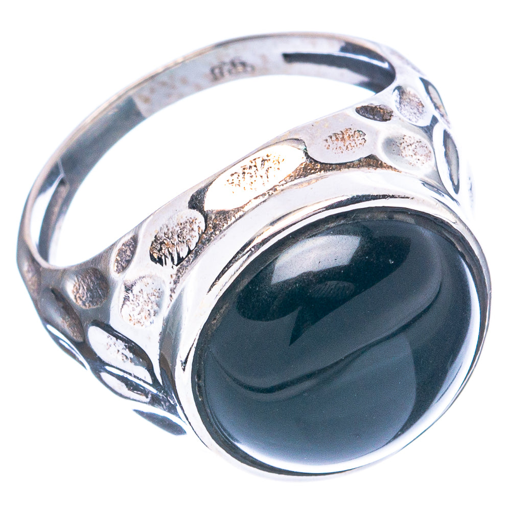 Black Onyx Ring Size 6.5 (925 Sterling Silver) R4835