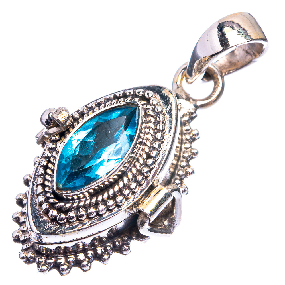 Poison London Blue Topaz Pendant 1 3/8" (925 Sterling Silver) P38995