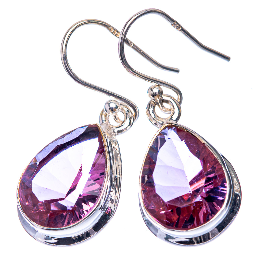 Faceted Color Change Alexandrite (Lab.) Earrings 1 1/4" (925 Sterling Silver) E432570