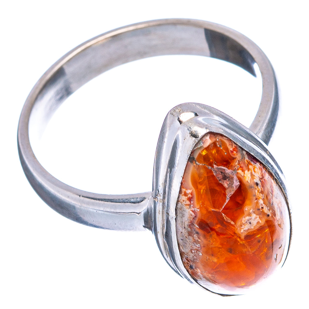 Rare Mexican Fire Opal Ring Size 6.75 (.925 Sterling Silver)