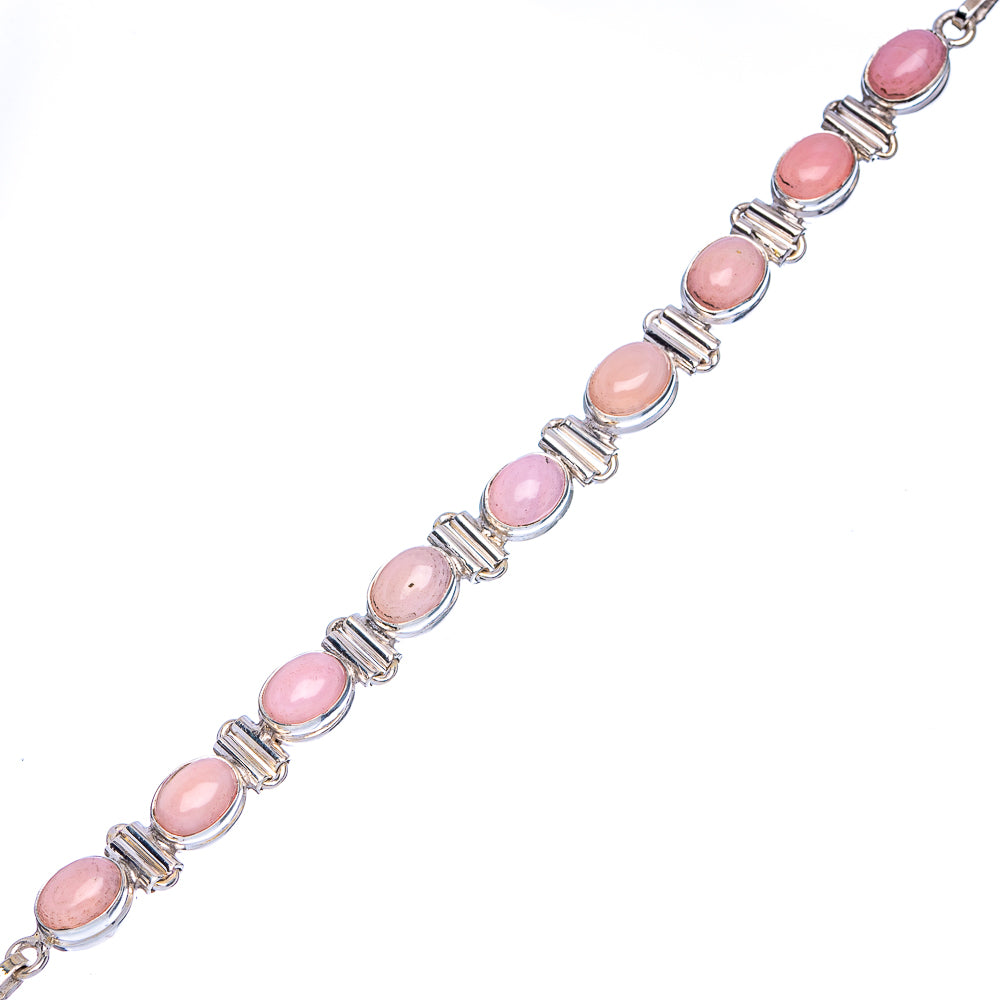Pink Opal Bracelets 6 3/8 To 8 1/8" (925 Sterling Silver) B90371