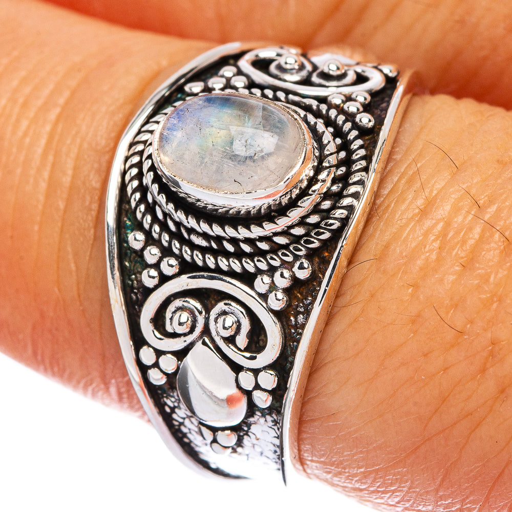 Rainbow Moonstone Ring Size 8 (925 Sterling Silver) R146441