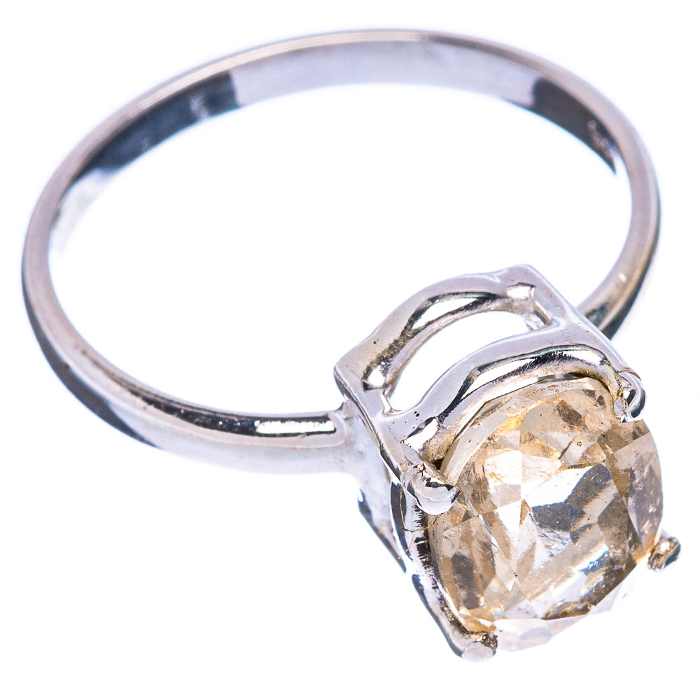 Rare Faceted Yellow Beryl Ring Size 6.25 (925 Sterling Silver) R146789