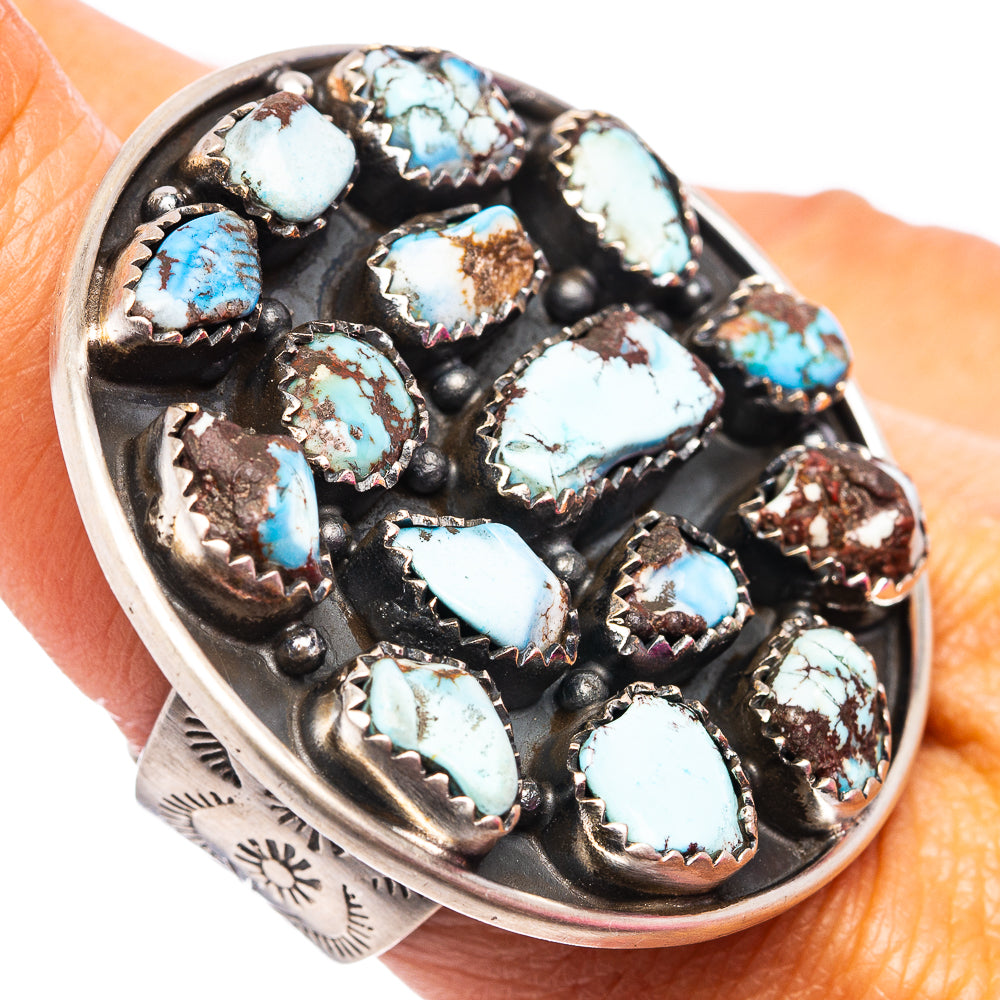 Exclusive Golden Hills Turquoise Ring Size 7 Adjustable (.925 Sterling Silver)