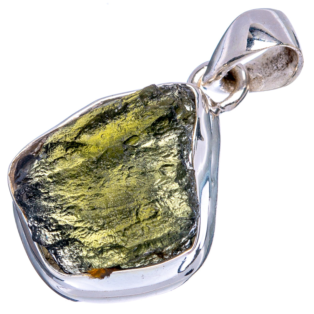 Rare Moldavite Pendant 1 1/8" (925 Sterling Silver) P43519