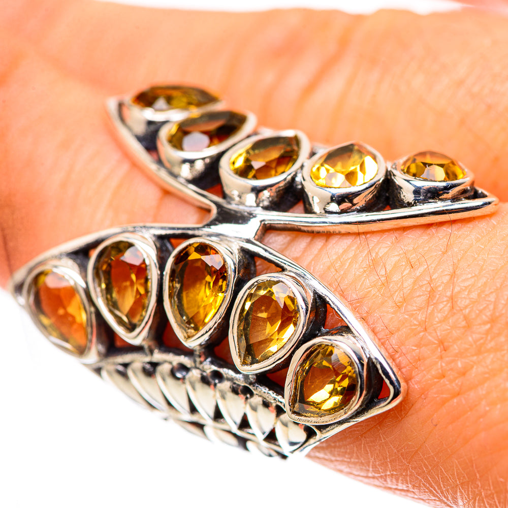 Large Faceted Citrine 925 Sterling Silver Ring Size 7.75 (925 Sterling Silver) RING139628