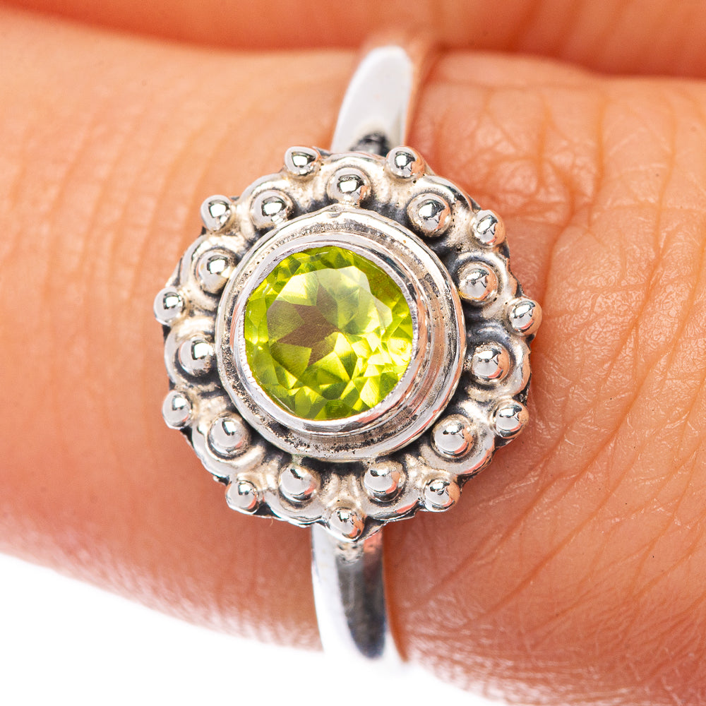Peridot Dainty Ring Size 7.25 (925 Sterling Silver) R145207