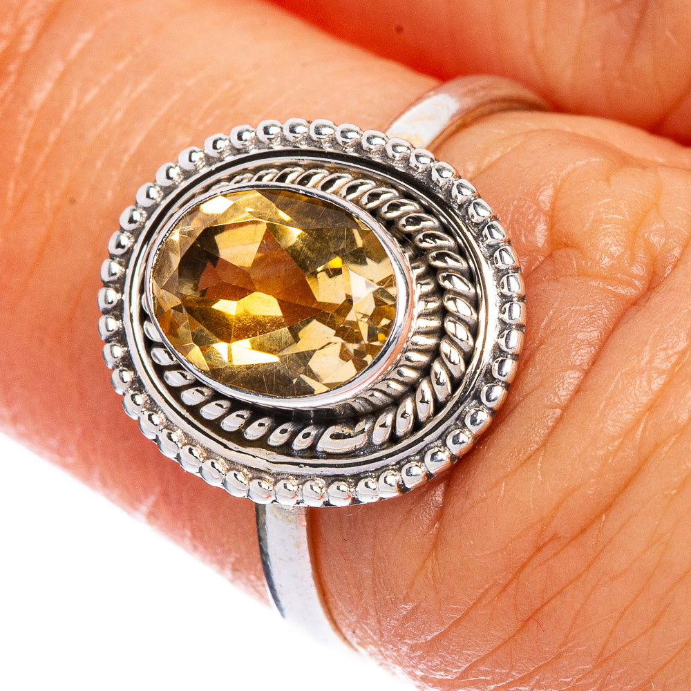 Faceted Citrine Dainty Ring Size 6 (925 Sterling Silver) R147277