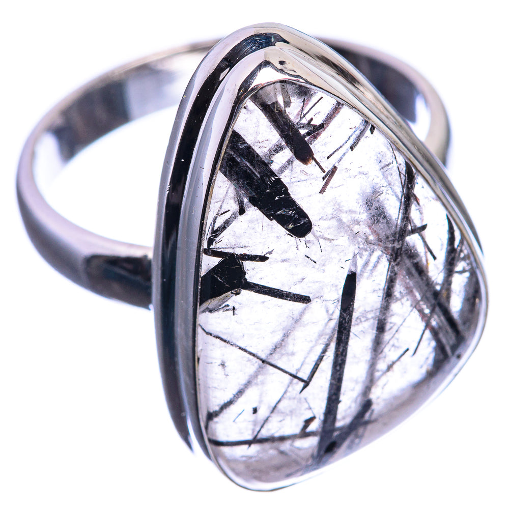 Tourmalinated Quartz 925 Sterling Silver Ring Size 8