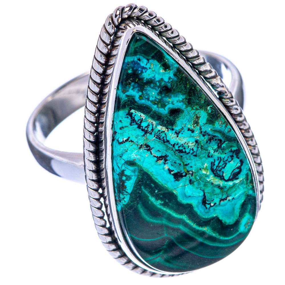 Malachite In Chrysocolla Ring Size 9 (925 Sterling Silver) R144853