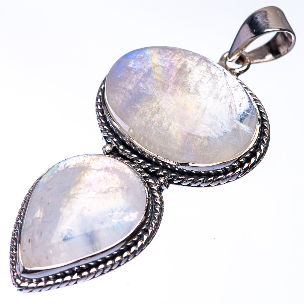 Rainbow Moonstone Pendant 2 1/8" (925 Sterling Silver) P38714