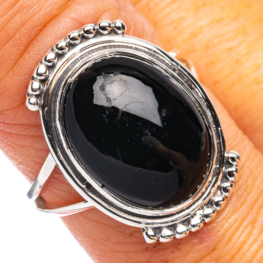 Premium Black Onyx Ring Size 8 (925 Sterling Silver) R8161