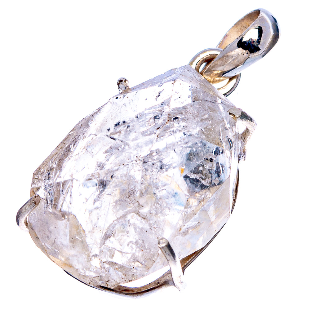 Raw Herkimer Diamond Pendant 1 1/4" (.925 Sterling Silver)