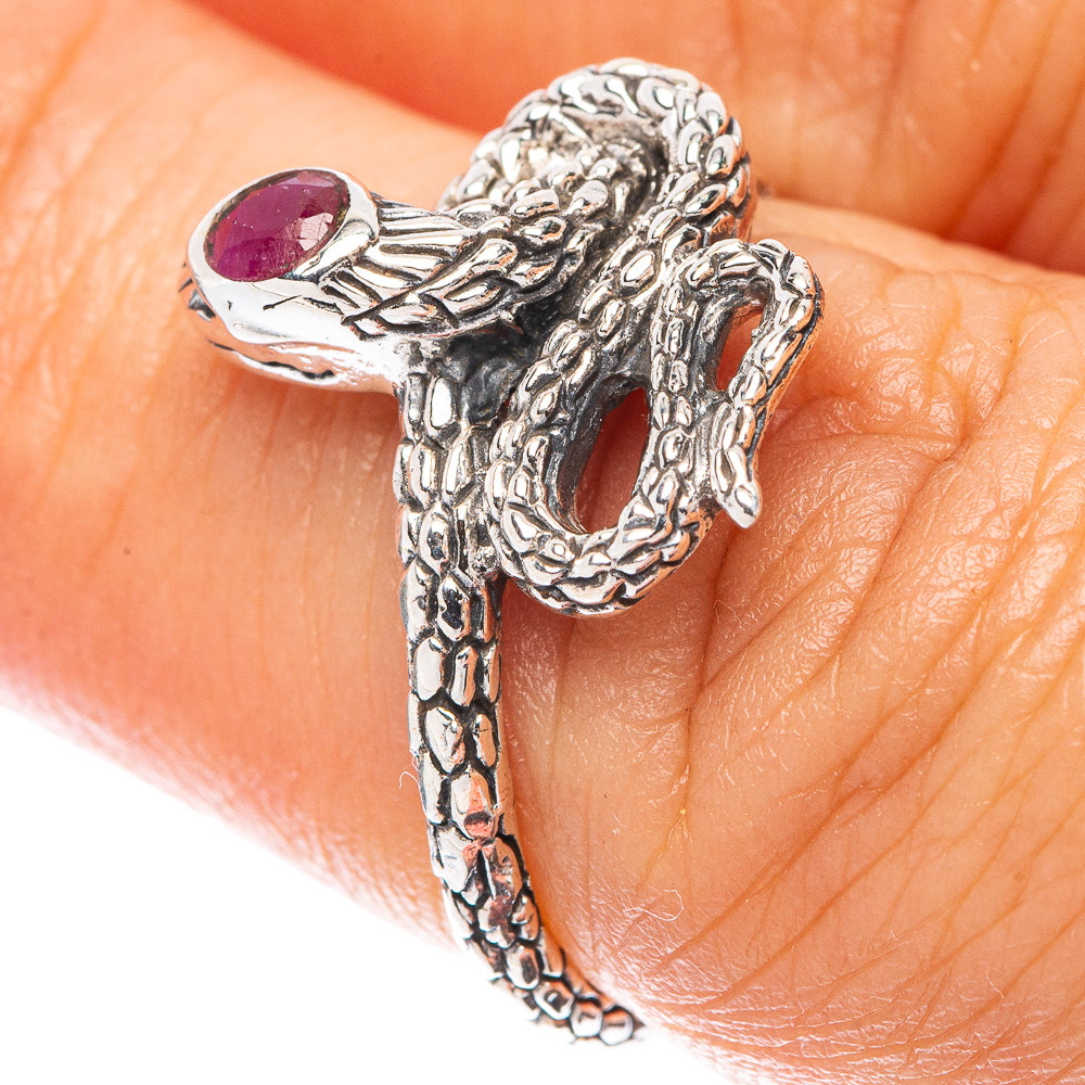 Red Sillimnate Snake 925 Sterling Silver Ring Size 6.5 (925 Sterling Silver) R5467