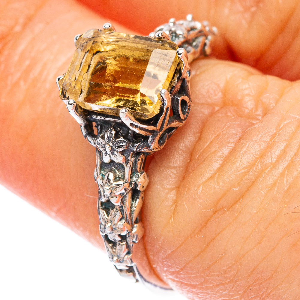 Citrine 925 Sterling Silver Ring Size 6.75 Ana Co R2440