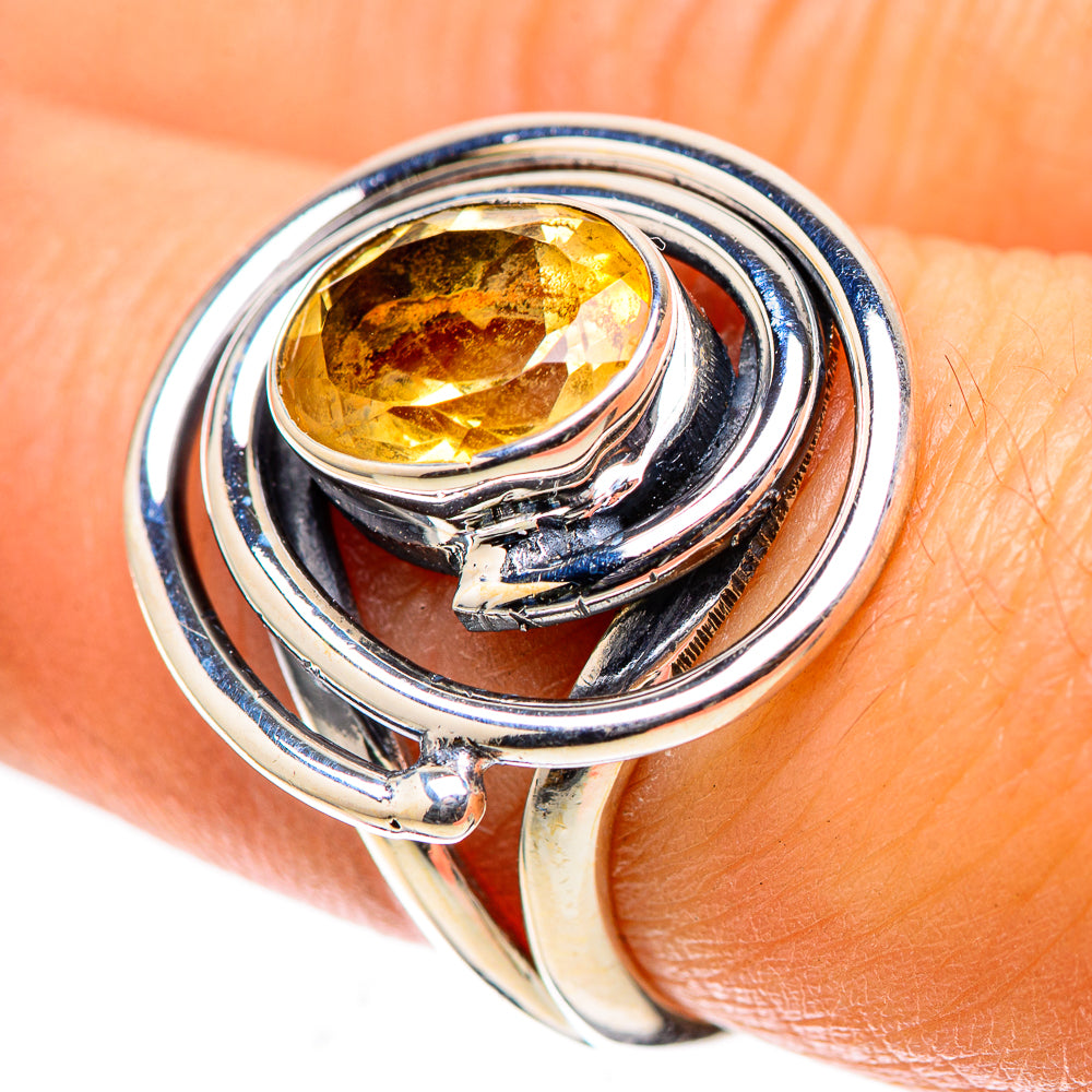 Faceted Citrine Ring Size 7.75 (925 Sterling Silver) RING138432
