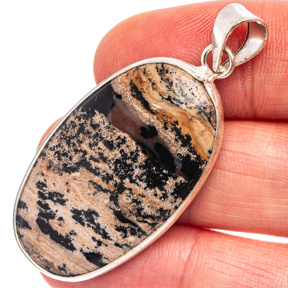 Russian Honey Dendrite Pendant 1 7/8" (Silver Plated)