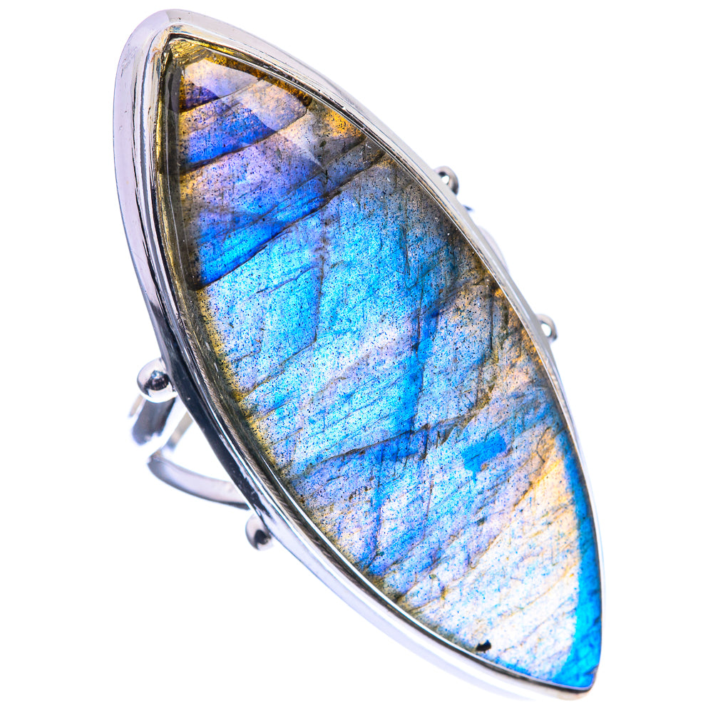 Huge Labradorite 925 Sterling Silver Ring Size 9.5