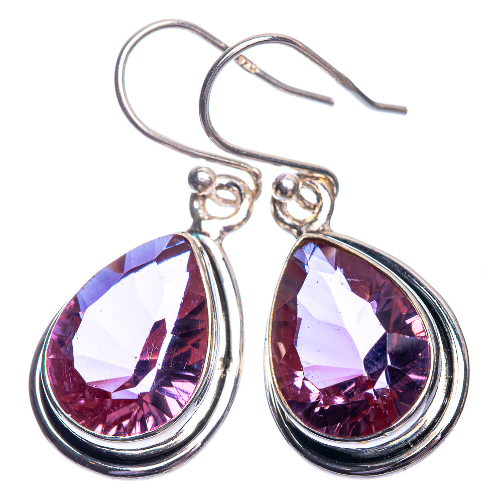 Faceted Color Change Alexandrite (Lab.) Earrings 1 3/8" (925 Sterling Silver) E432466