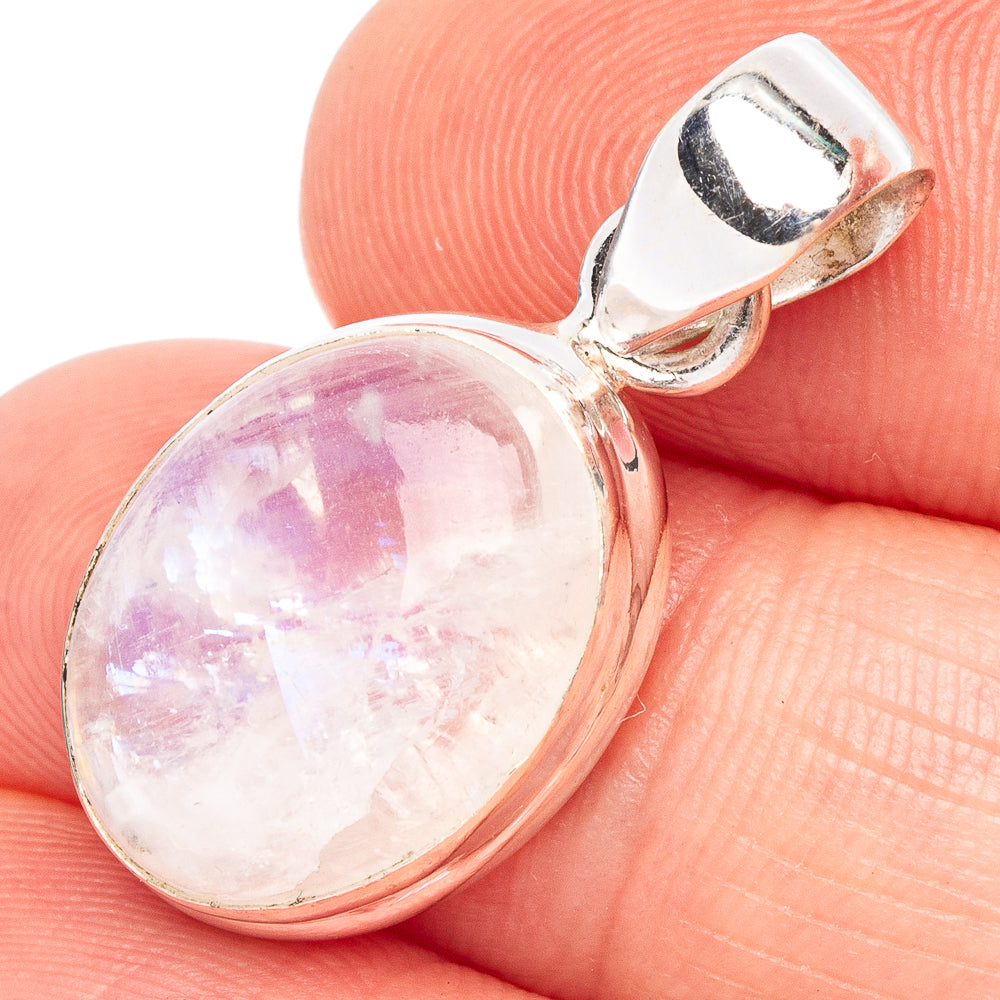 Rainbow Moonstone Pendant 1 1/8" (925 Sterling Silver) P44739