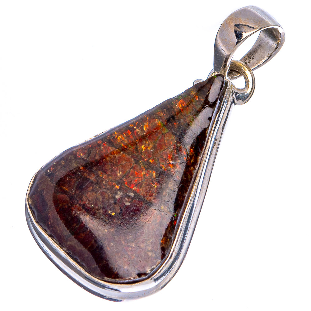 Rare Canadian Ammolite Pendant 1 1/2" (.925 Sterling Silver)
