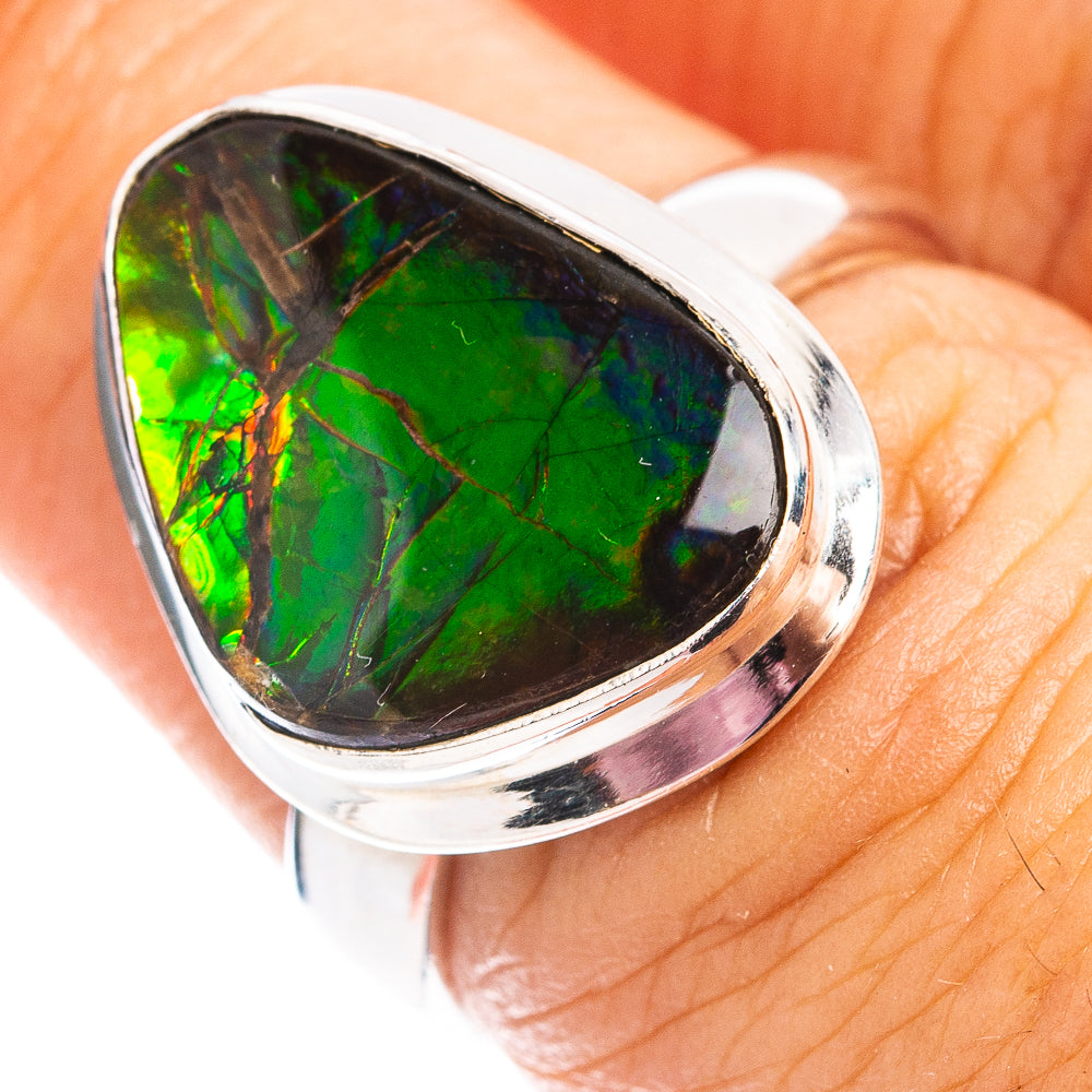 Premium Canadian Ammolite Ring Size 7 (.925 Sterling Silver)