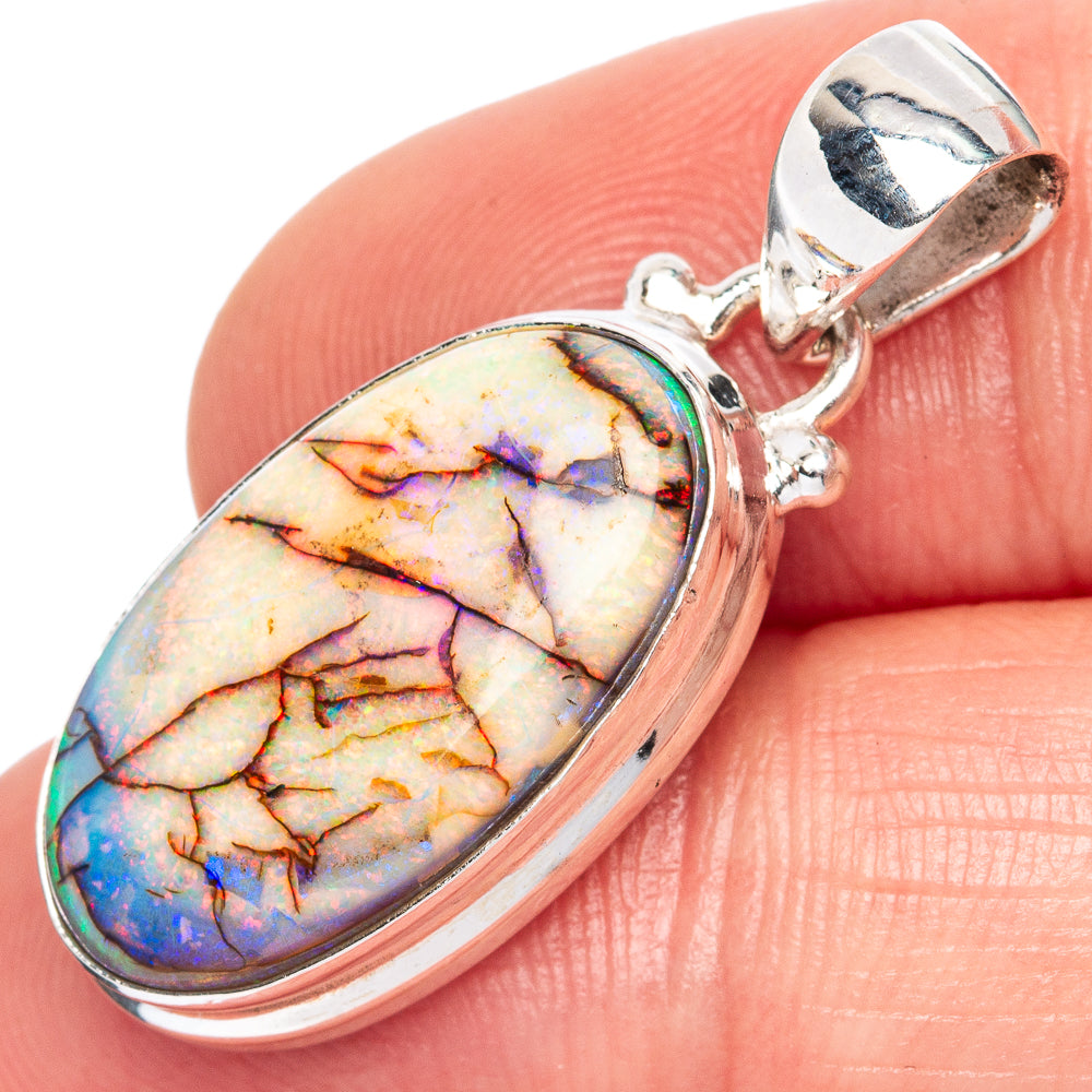 Rare Sterling Opal Pendant 1 1/4" (925 Sterling Silver) P41627