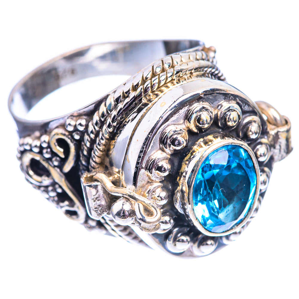 Poison London Blue Topaz Ring Size 6 (925 Sterling Silver) R142249