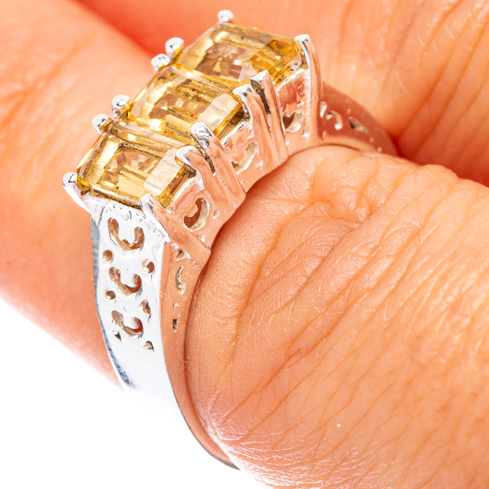 Faceted Citrine Ring Size 6.75 (925 Sterling Silver) R5686