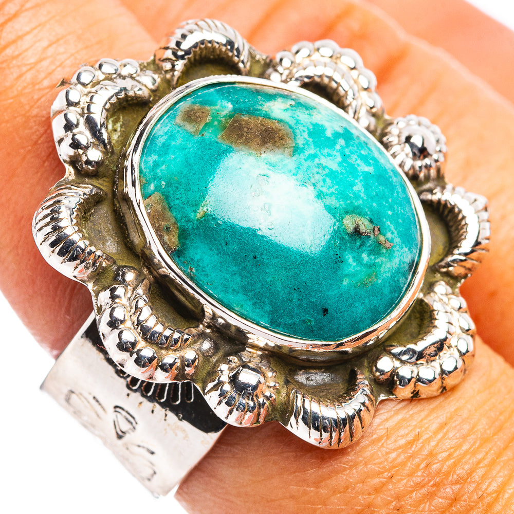 Exclusive Kingman Turquoise Ring Size 7 Adjustable (.925 Sterling Silver)