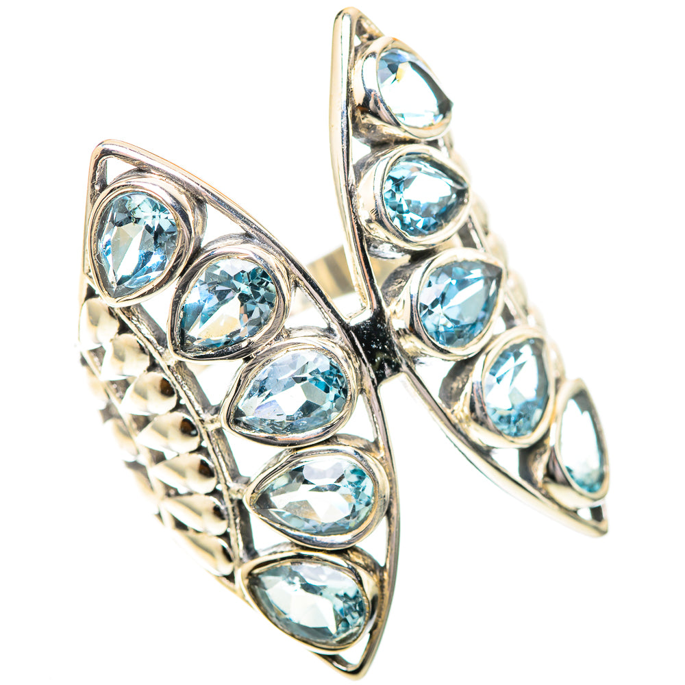 Large Blue Topaz Ring Size 9.5 (925 Sterling Silver) RING139833
