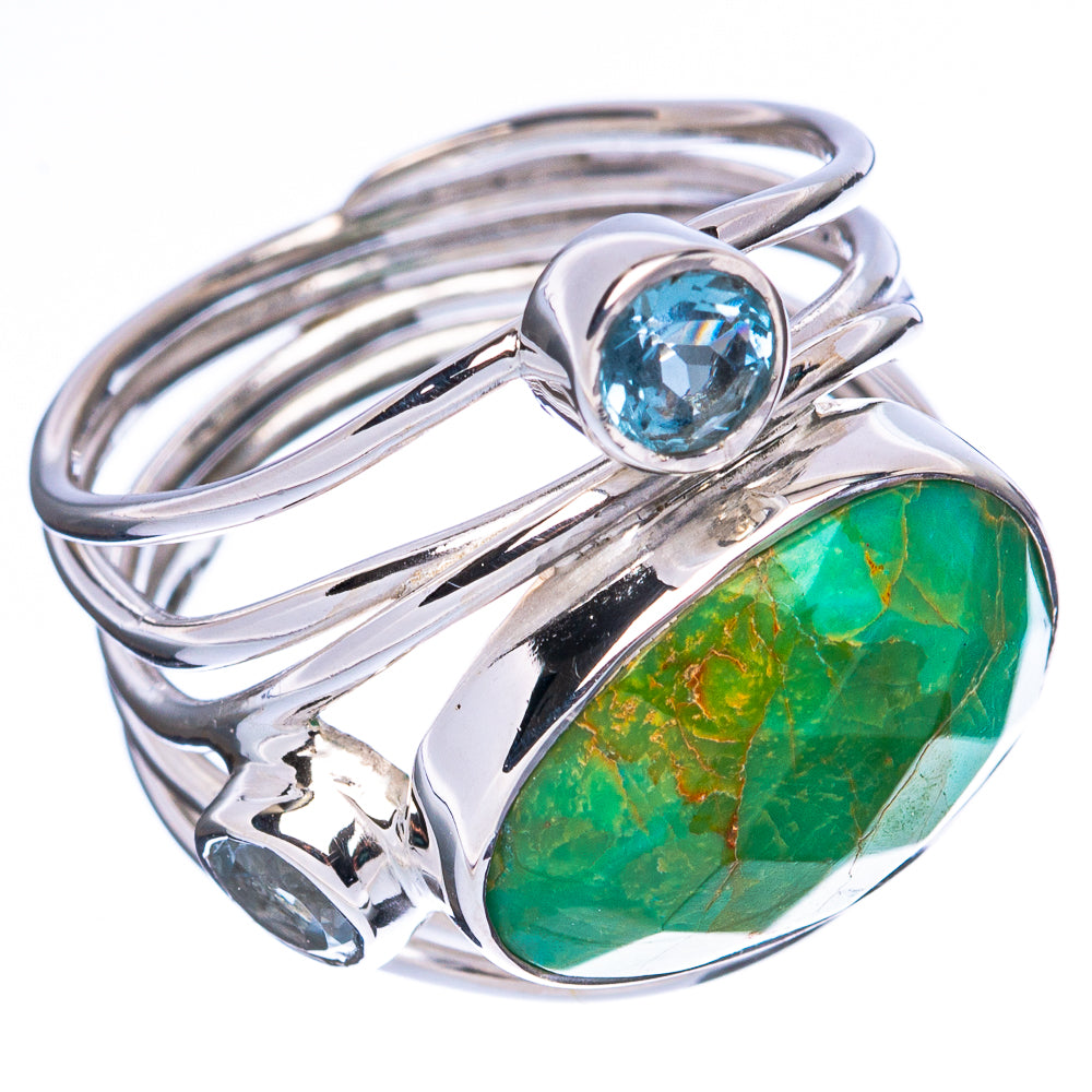Asc Premium Peruvian Opal, Blue Topaz Ring Size 5.75 (925 Sterling Silver) R3509
