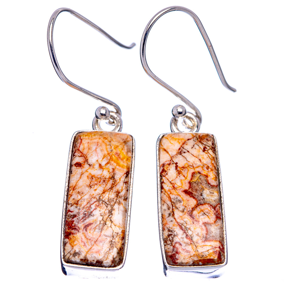Rosetta Jasper Earrings 1 5/8" (.925 Sterling Silver)