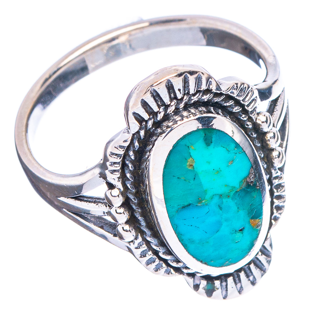 Arizona Turquoise Native Style Ring Size 8.5 (.925 Sterling Silver)