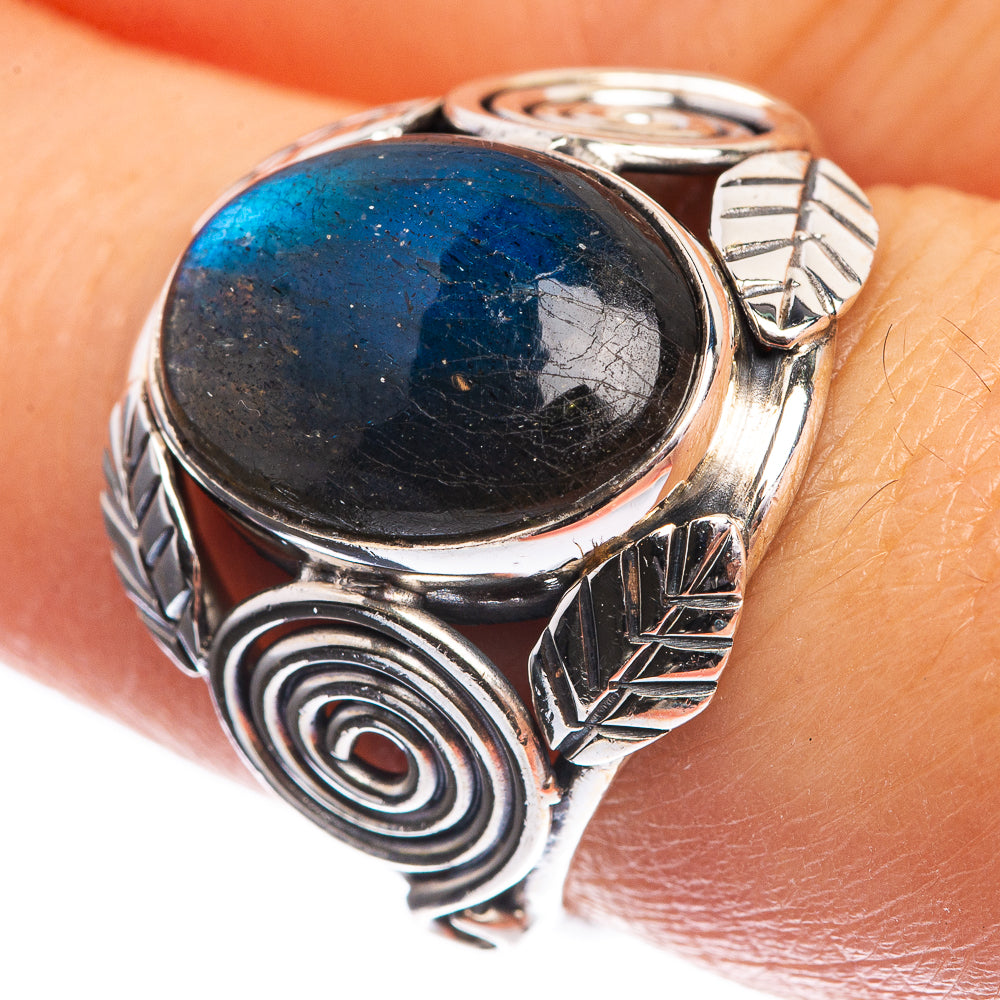 Labradorite 925 Sterling Silver Ring Size 7.25