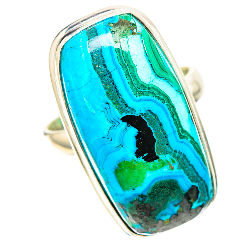 Large Malachite In Chrysocolla Ring Size 9 (925 Sterling Silver) RING138653