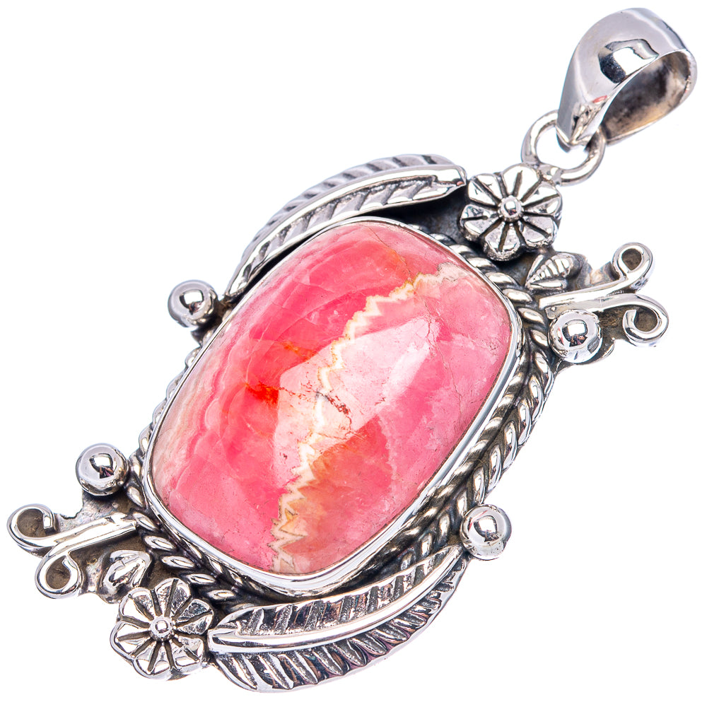 Premium Rhodochrosite Pendant 2" (.925 Sterling Silver)