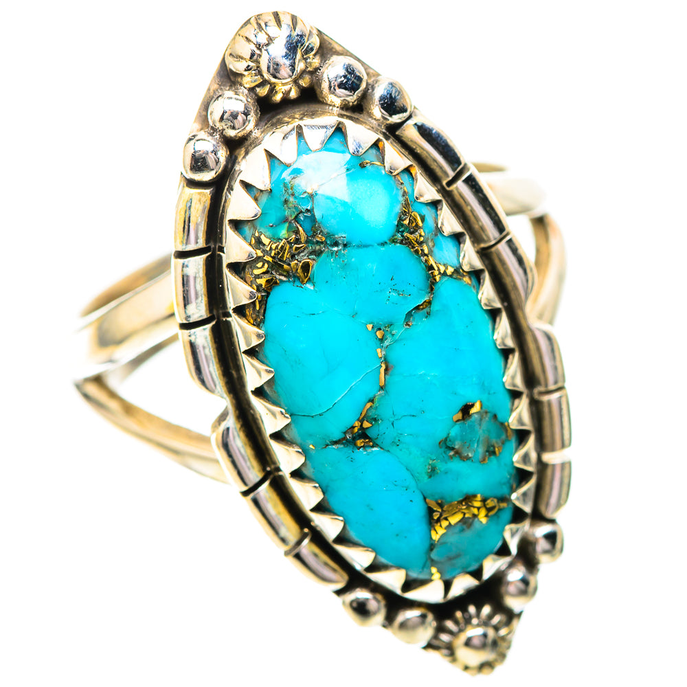 Blue Copper Composite Turquoise Ring Size 6.5 (925 Sterling Silver) RING139753
