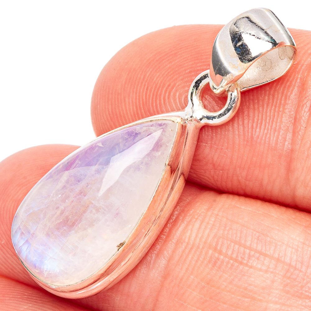 Rainbow Moonstone Pendant 1 1/4" (925 Sterling Silver) P44736