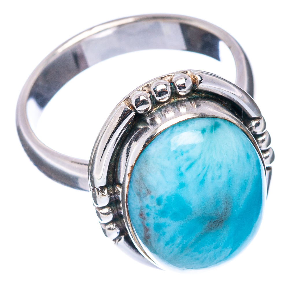 Premium Rare Larimar Ring Size 8 (.925 Sterling Silver)