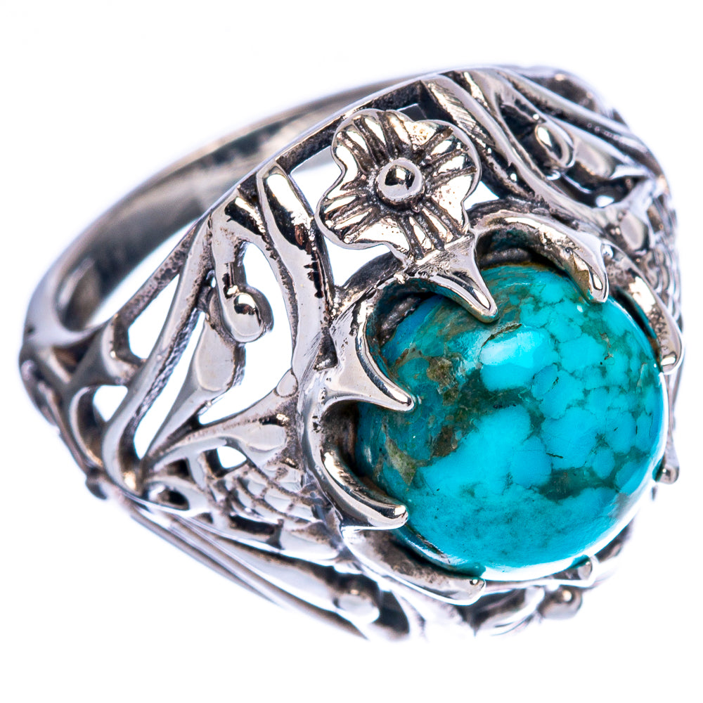 Blue Copper Composite Turquoise Ring Size 6 (925 Sterling Silver) R146428
