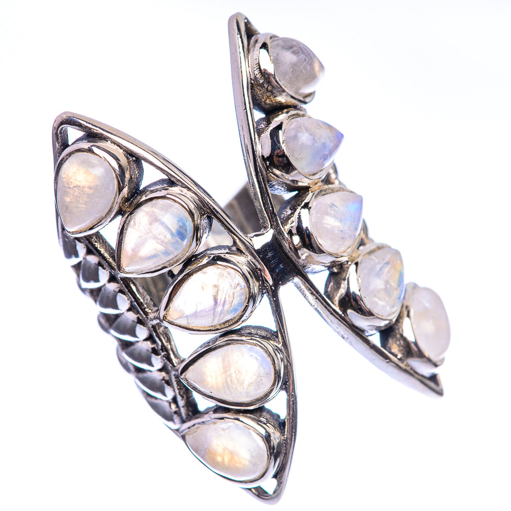 Large Rainbow Moonstone 925 Sterling Silver Ring Size 6