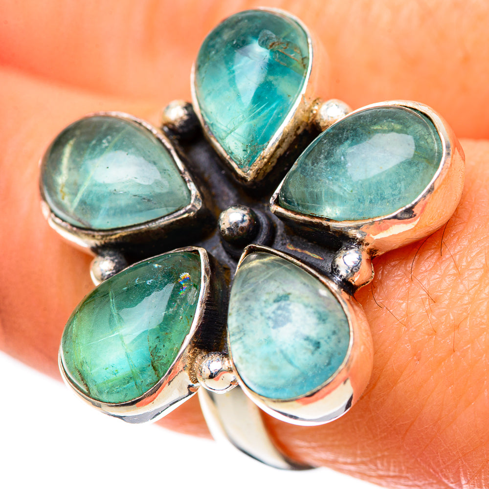 Large Blue Fluorite 925 Sterling Silver Ring Size 8.25 (925 Sterling Silver) RING139696