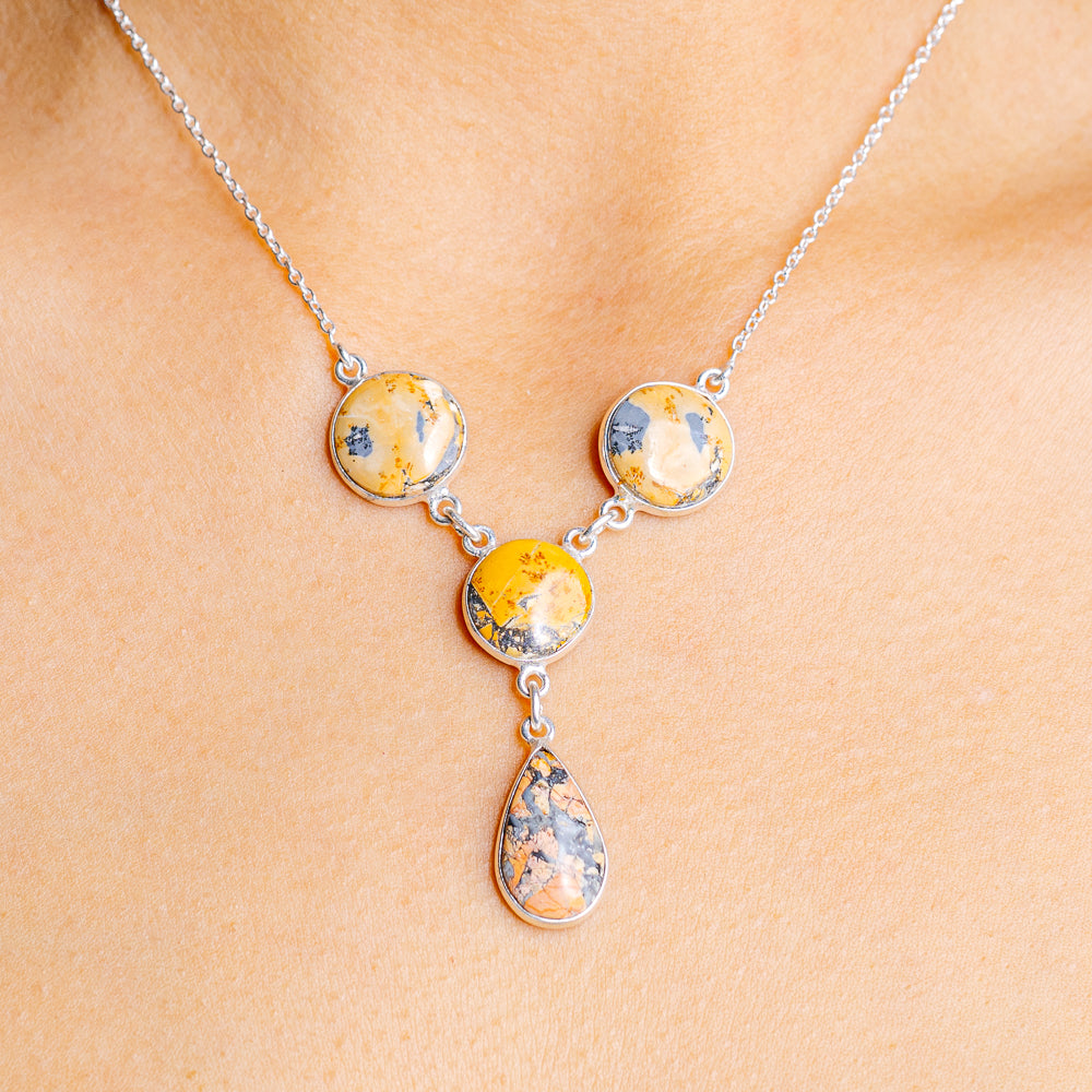Maligano Jasper Necklace 17 to 18" (.925 Sterling Silver)