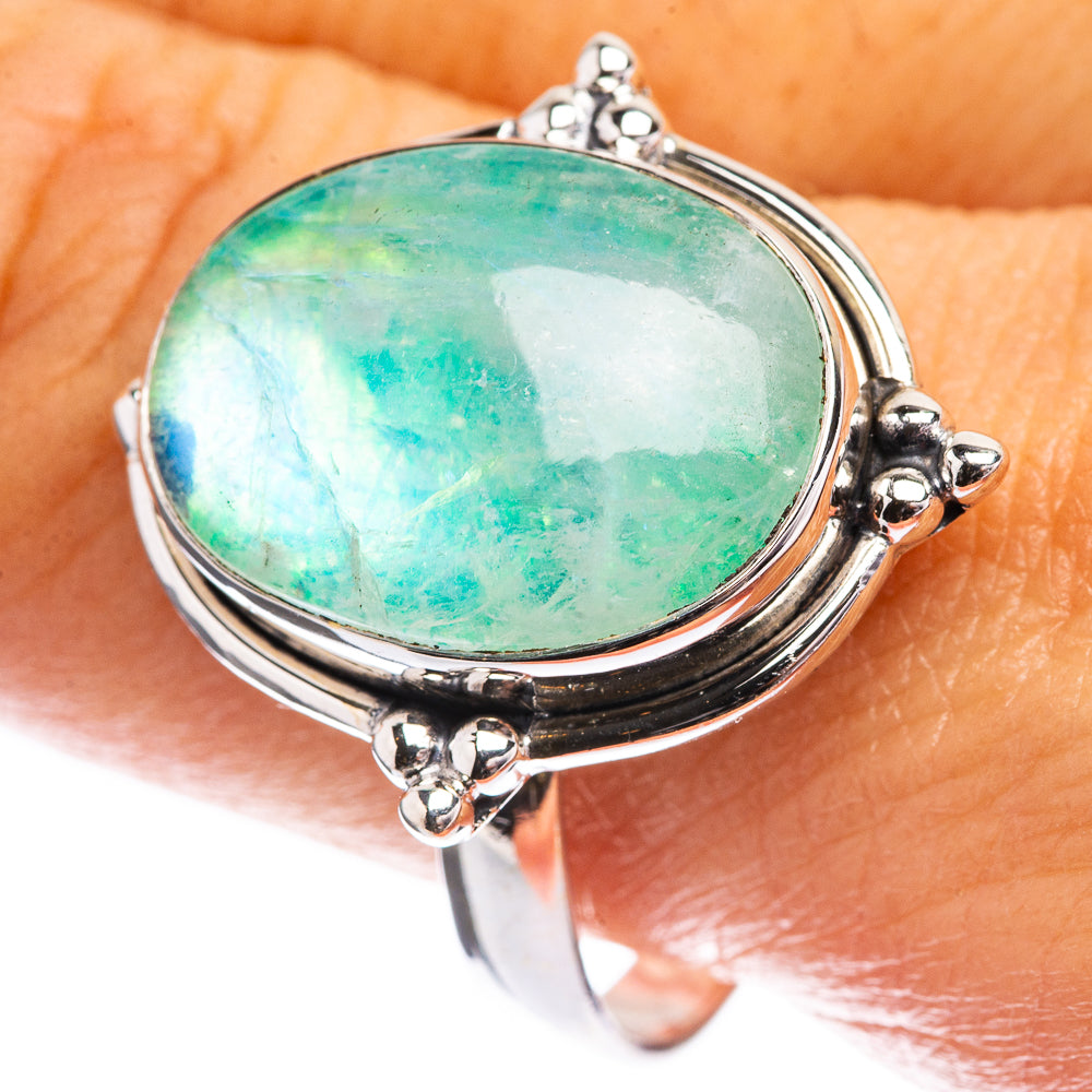 Green Moonstone Ring Size 11 (925 Sterling Silver) R142685