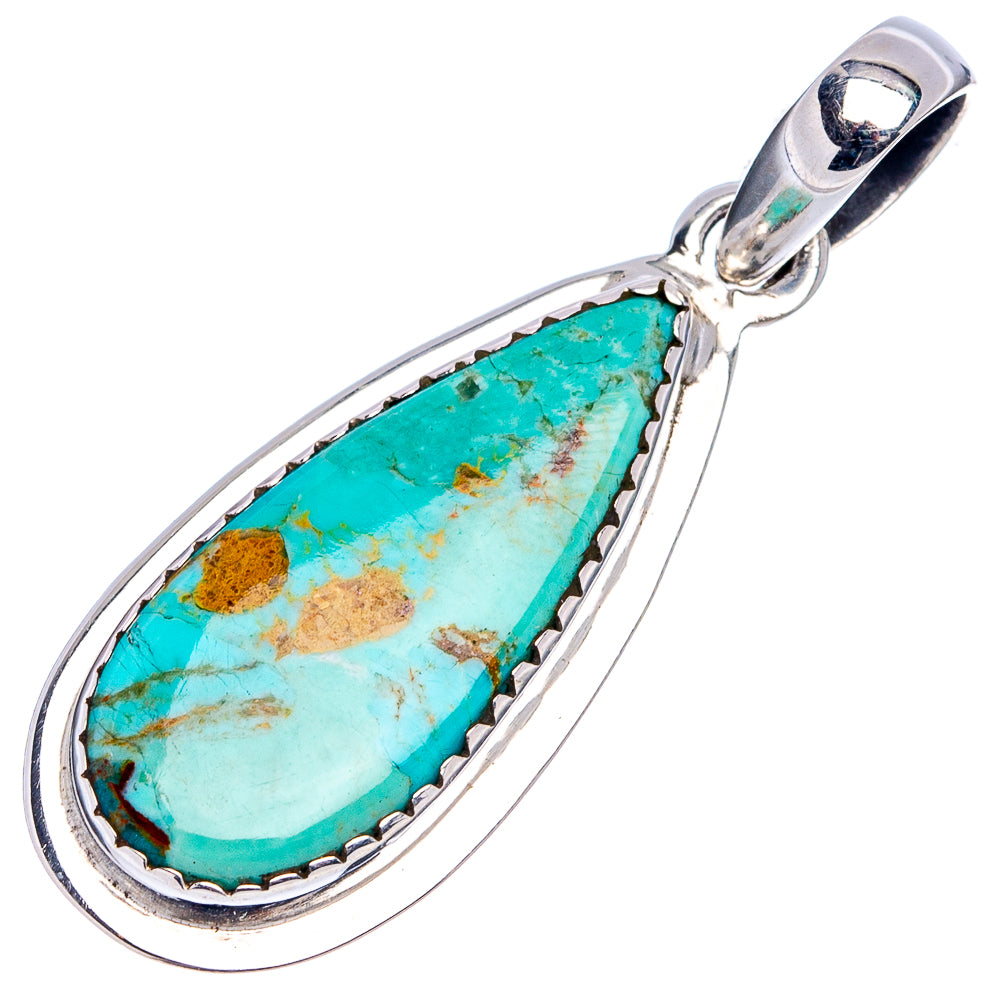 Mohave Turquoise Pendant 1 5/8" (.925 Sterling Silver)